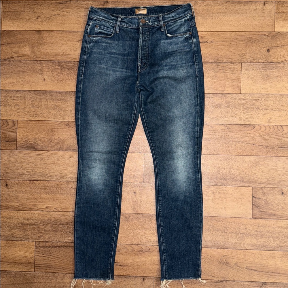 Mother Size 27 The Stunner Fray In Roasting Nuts Button Fly Blue Jeans Farfetch